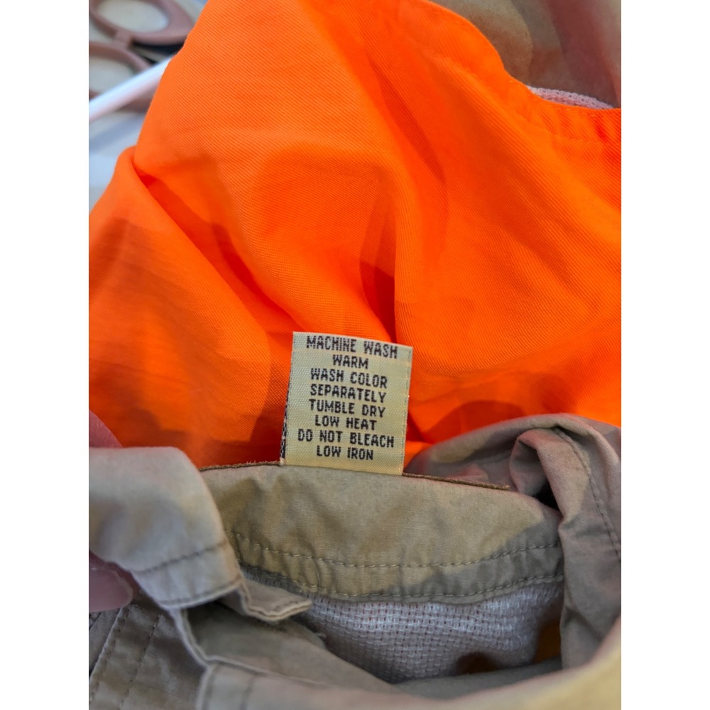 King Ranch Lewis Creek Mens Large Hunting Shirt Blaze Orange Tan Shooting Patch - Picture 6 of 6